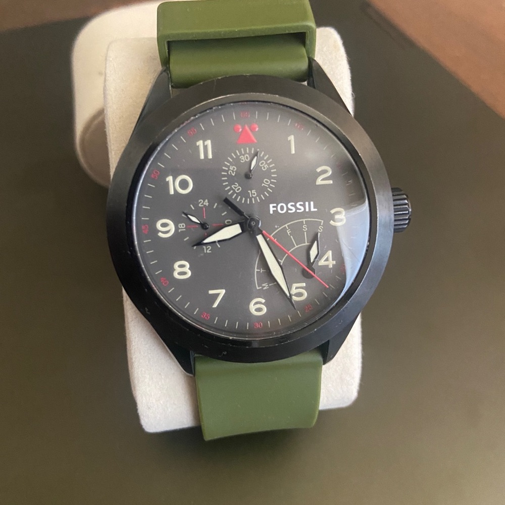 Aeroflite Multi-Function Black Dial Olive Silicon… - image 3